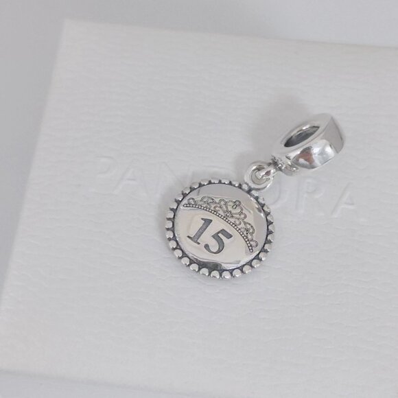 Pandora Sweet 15 Quinceanera Crown Dangle Charm - Picture 7 of 10